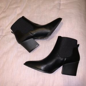 Black Leather Booties